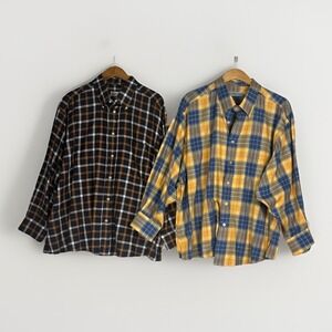 Bullock & Jones Button Down Shirts Mens XXL LOT of 2 Long Sleeve Plaid Heritage